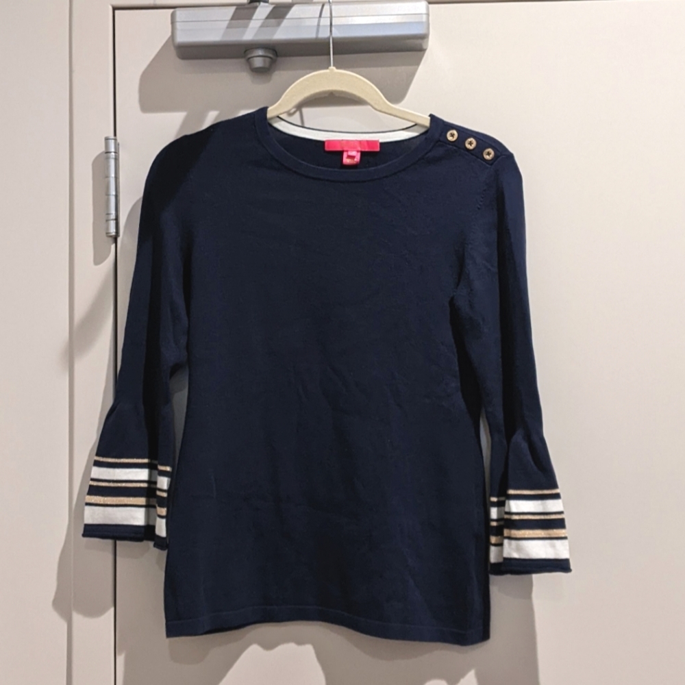 New Lilly Pulitzer Callee Navy Sweater XS
